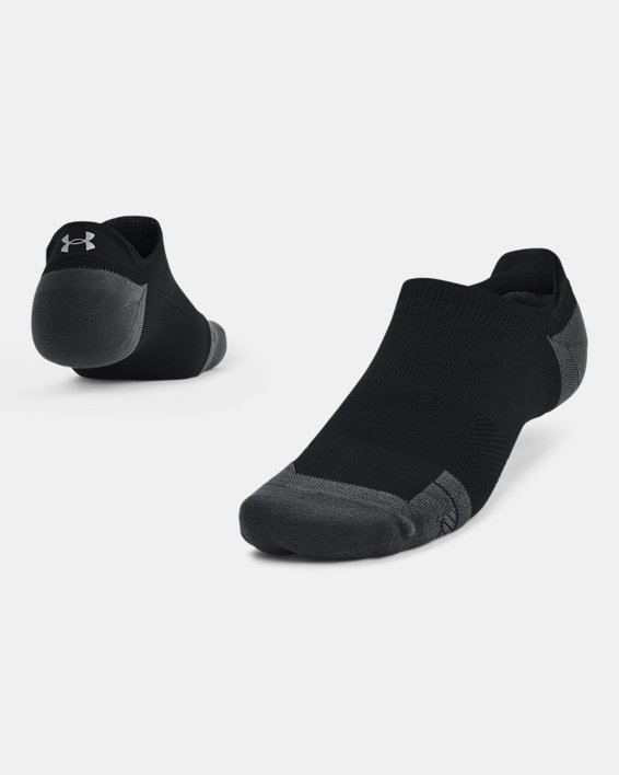 Unisex UA Iso-Chill ArmourDry™ No Show Tab Socks in Black image number 0